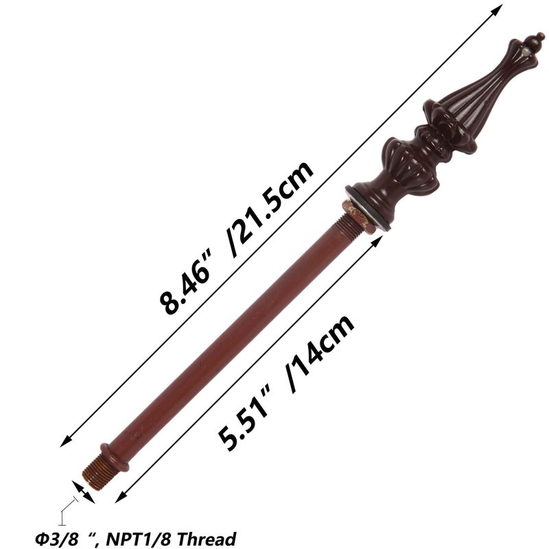 Bieye SS008 Lampshade Support with Finial for Tiffany Style Stained Glass Floor Lamp Table Lamp (G3/8 140mm Bronze Crown) - Image 2